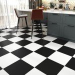 12'' Black Peel and Stick Vinyl Floor Tiles 16PCS