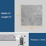 Dark Grey Marble Peel and Stick Vinyl Tiles - 4 Pack