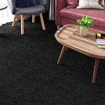 Black Carpet Tiles with Padding - 12x12 Inch