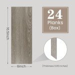 Peel and Stick Vinyl Floor Tiles - 24 Pack