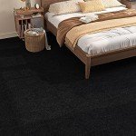 Black Carpet Tiles with Padding - 12x12 Inch