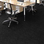 Black Carpet Tiles with Padding - 12x12 Inch