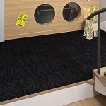 Black Carpet Tiles with Padding - 12x12 Inch