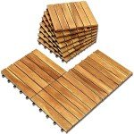 Acacia Interlocking Deck Tiles (Pack of 10)