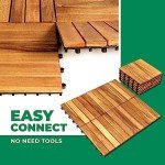 Acacia Interlocking Deck Tiles (Pack of 10)