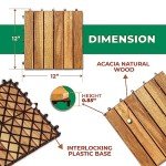 Acacia Interlocking Deck Tiles (Pack of 10)