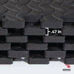 Norsk Interlocking Foam Gym Mats, 24"x24", 6-Pack