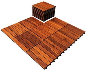 YAMAZING 12”x12” Acacia Solid Wood Floor Tiles