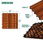 YAMAZING 12”x12” Acacia Solid Wood Floor Tiles