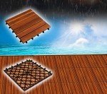 YAMAZING 12”x12” Acacia Solid Wood Floor Tiles