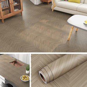 Herringbone Peel and Stick Vinyl Flooring Roll