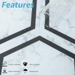 Hexagon Peel and Stick Marble Vinyl Floor Tiles