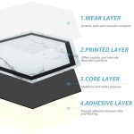 Hexagon Peel and Stick Marble Vinyl Floor Tiles