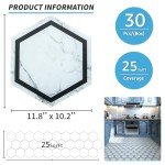 Hexagon Peel and Stick Marble Vinyl Floor Tiles