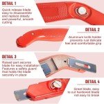 Heavy-Duty Carpet Cutting Knife with Blades - 2 Pack
