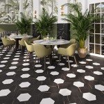 Luxury Vinyl Floor Tiles - Hexagon Shape, 25 Pieces