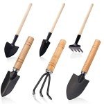 6-Piece Garden Tool Set with Wood Handles