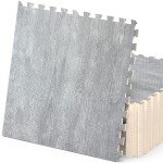 Grey Wood Grain Foam Tiles - 100 Sq. Ft