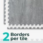 Grey Wood Grain Foam Tiles - 100 Sq. Ft