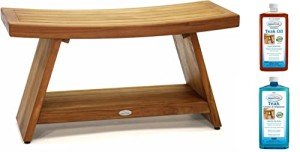 36" AquaTeak Teak Shower Bench with Care Kit
