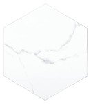 Hexagon Vinyl Flooring White Marble Peel & Stick Tiles
