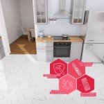 Hexagon Vinyl Flooring White Marble Peel & Stick Tiles