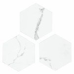 Hexagon Vinyl Flooring White Marble Peel & Stick Tiles