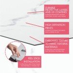 Hexagon Vinyl Flooring White Marble Peel & Stick Tiles