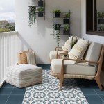 16-Pack Peel and Stick Vinyl Tile - Blue Pattern
