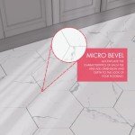 Hexagon Vinyl Flooring White Marble Peel & Stick Tiles