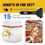 Non-Slip Clear Stair Treads - 15-Pack 30"x6