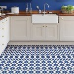 Blue Zellige Peel & Stick Floor Tiles