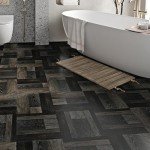 Livelynine Waterproof Black Vinyl Flooring Planks