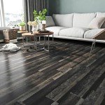 Livelynine Waterproof Black Vinyl Flooring Planks