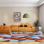 Colorful Triangle Removable Carpet Squares - 12 Tiles