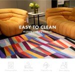 Colorful Triangle Removable Carpet Squares - 12 Tiles