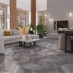 Charcoal Oak Luxury Vinyl Chevron Planks - 26.5 Sq. Ft