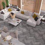 Charcoal Oak Luxury Vinyl Chevron Planks - 26.5 Sq. Ft