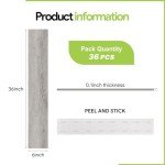 Waterproof Peel and Stick Wood Floor Tiles - 36 Pack