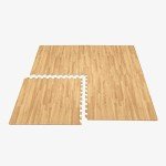 Wood Grain Interlocking Foam Floor Mats, 24 Sq Ft