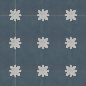 Peel and Stick Blue Flower Vinyl Floor Tiles