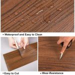 Peel and Stick Waterproof Red Wood Grain Tiles