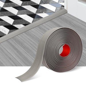 Self-Adhesive Floor Transition Strip - Gray Wood Grain