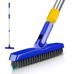 Adjustable Grout Brush with Long Handle and Stiff Bristles