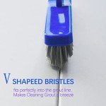 Adjustable Grout Brush with Long Handle and Stiff Bristles