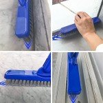 Adjustable Grout Brush with Long Handle and Stiff Bristles