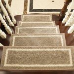 Non-Slip Soft Carpet Stair Treads - 7pcs Beige