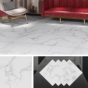 Livelynine Waterproof Peel and Stick Marble Floor Tiles
