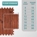 Wood Grain Foam Interlocking Floor Tiles - 48 Sq. Ft