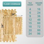 Wood Grain Foam Floor Tiles - 48 Sq. Ft. Set